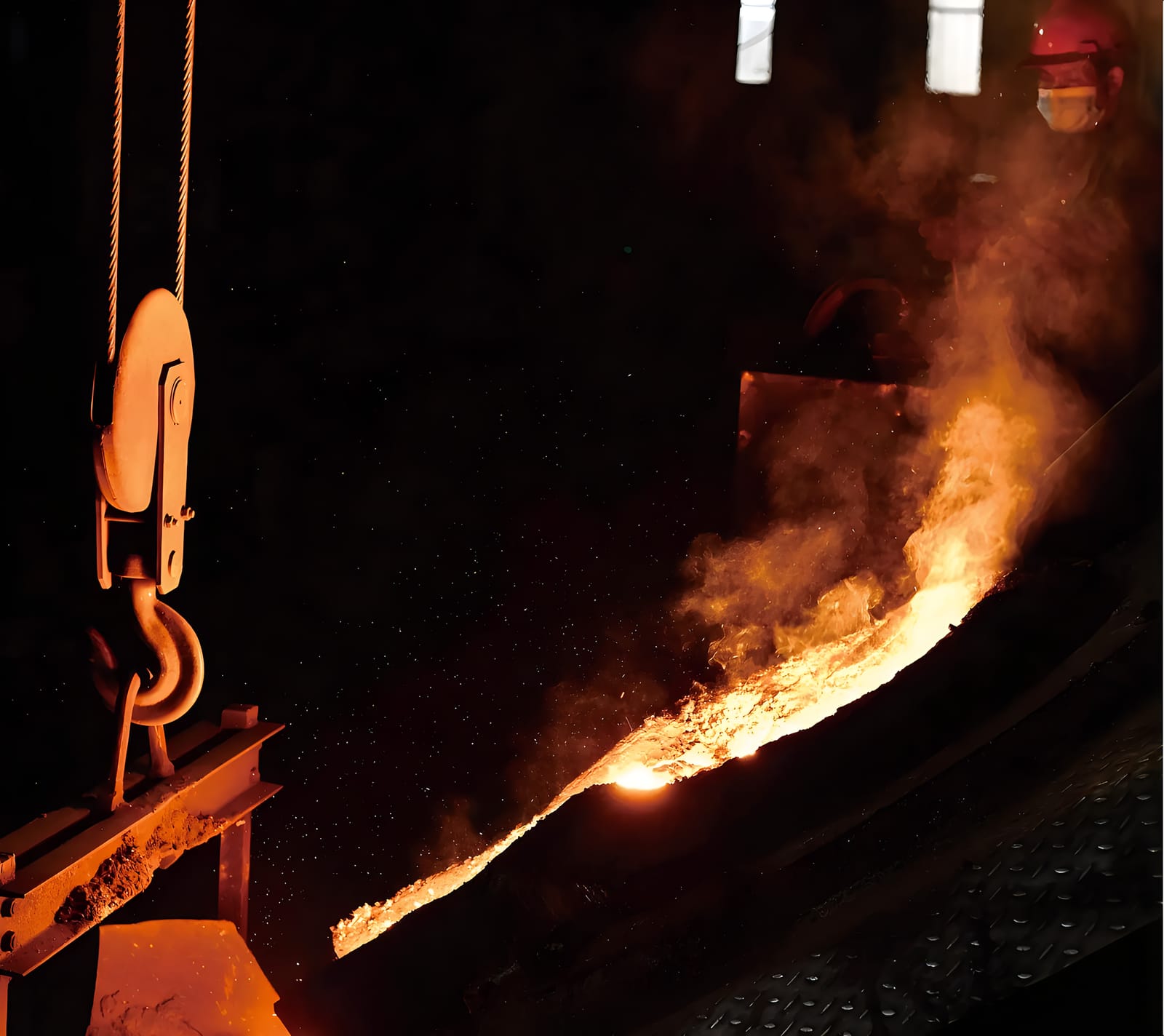 Foundry production scene cast iron cookware factory photo