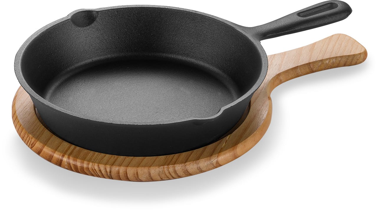 Round Cast Iron Sizzler Skillet with Handle product image