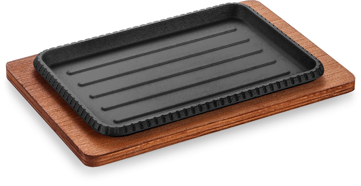 Square Cast Iron Sizzler Plate with Raised Rim product image