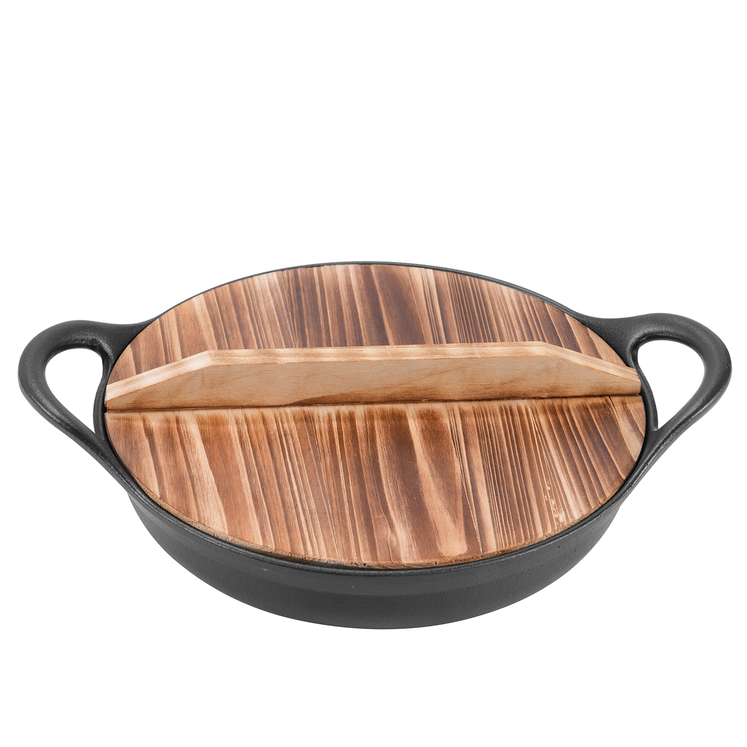 YZ-7008-1 Double-Handle Cast Iron Shallow Pan with Lid product image